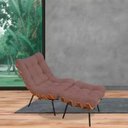 Ver imagem 2 de Poltrona Costela com Puff Sala de Estar Suede - Lyam Decor