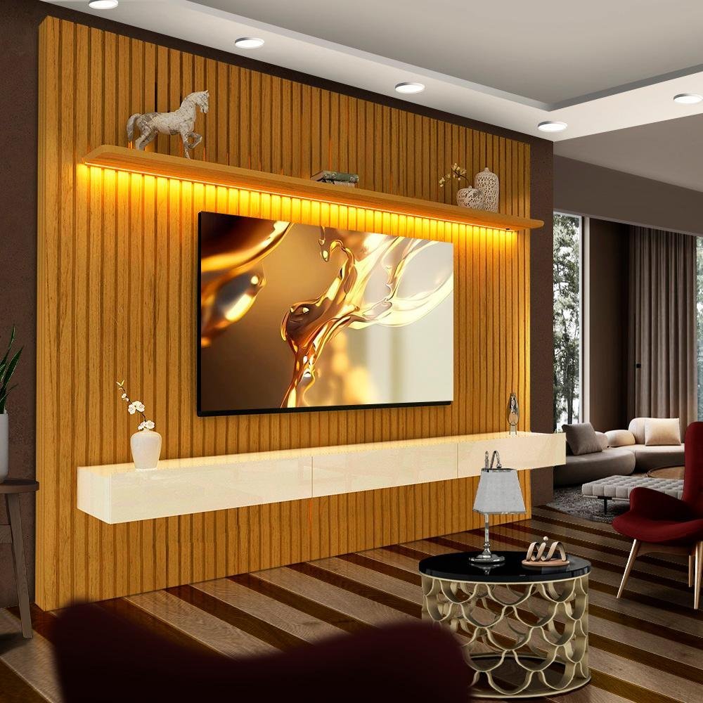 Painel Ripado Para Tv 85 Polegadas Naturale Off White Jax Shop Jm ...