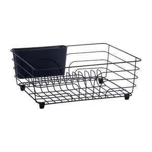Escorredor de Louça 10 Pratos com Porta Talheres Preto Mor