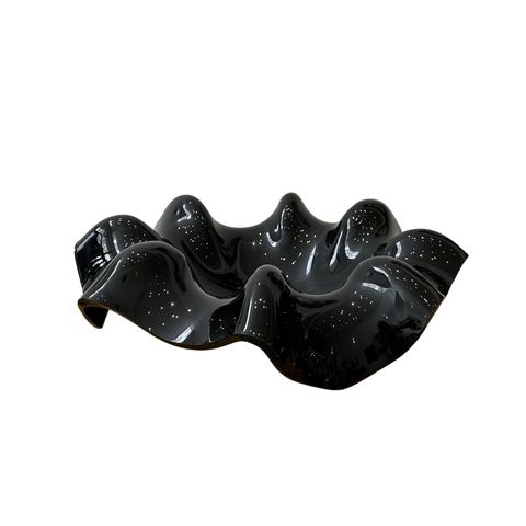 Cuba Sobrepor Banheiro Vidro Preto Flor Grande 55cm