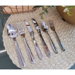 Jogo Talhares de Mesa Inox Prime Lagoa 12 Peças Garfo, Colher e Faca Churrasco - Yazi - 3