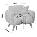 Ver imagem 2 de Poltrona Dallas com Puff em Linho Pes em Madeira: Grafite