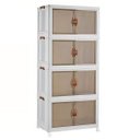 Ver imagem 5 de Armario Organizador Dobravel 4 Andares Rodinhas Empilhavel Decoraçao Sala Quarto Lavanderia Closet B