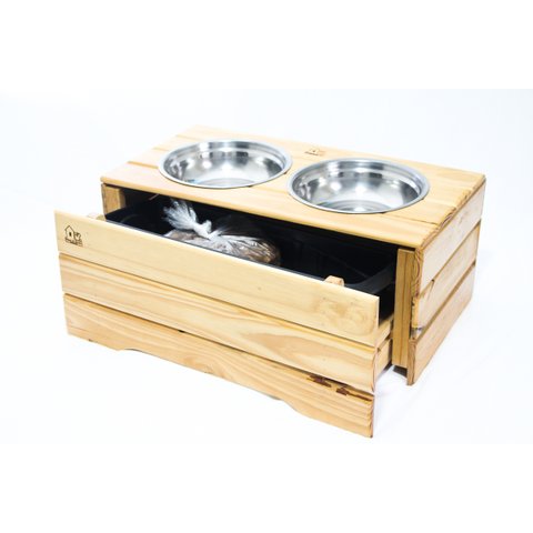 Comedouro Pet HG - com gaveta porta ração