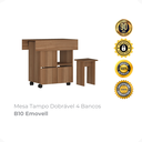 Ver imagem 2 de Mesa Tampo Dobrável 4 Bancos B10 Emovell:montana