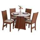 Ver imagem 2 de Conjunto Mesa Paraty Redonda com 4 Cadeiras Paraty - Bagum Bege Off White