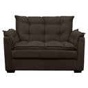 Ver imagem 3 de Sofá Small 2 Lugares Fixo 140cm Marrom Escuro Suede Confortável Herrero