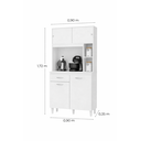 Ver imagem 3 de Kit Cozinha Duda 90cm Branco Compacta 4 Portas 1 Gaveta Porta de Correr