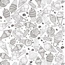 Ver imagem 2 de Papel de Parede Sorvetes Desenhados Arte Destaque 3,50 Metros