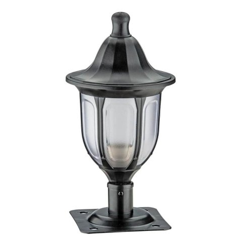Balizador de Jardim Alumínio 16,5x31cm Preto Lanterna Injetada Termoplástico Luminária de Chão