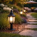 Ver imagem 2 de Balizador de Jardim Alumínio 16,5x31cm Preto Lanterna Injetada Termoplástico Luminária de Chão