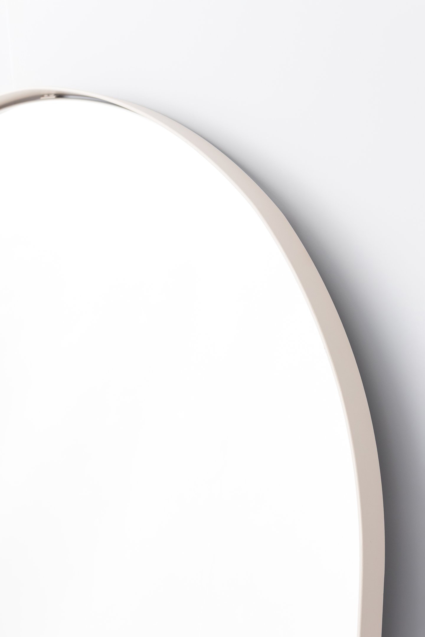 Espelho Grande Oval de Base Reta com Moldura em Metal Industrial 150 X 60 Cm- Off White - 3