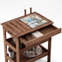 Ver imagem 7 de Carrinho de Churrasco Mesa Gourmet Churrasqueira Madeira Maciça Imbuia - Lyam Decor