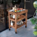 Ver imagem 2 de Carrinho de Churrasco Mesa Gourmet Churrasqueira Madeira Maciça Imbuia - Lyam Decor