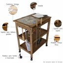 Ver imagem 3 de Kit 02 Carrinhos de Churrasco Mesa Gourmet Churrasqueira Madeira Maciça Imbuia - Lyam Decor