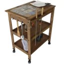 Ver imagem 4 de Kit 02 Carrinhos de Churrasco Mesa Gourmet Churrasqueira Madeira Maciça Imbuia - Lyam Decor