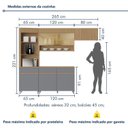 Ver imagem 3 de Cozinha Completa Modulada 4 Peças 5 Portas 3 Gavetas 100% MDF Mista