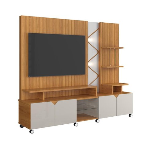 Home para Tv até 55 Led Frisado 2,10m Lukaliam Móveis