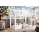 Ver imagem 2 de Quarto Infantil Completo com Mesa de Cabeceira Lotus 2 Gavetas e Cama Montessoriana Crystal Branco -