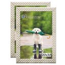 Ver imagem 1 de Kit 2 Molduras Porta Retrato 20x30 3cm Relevo Bege