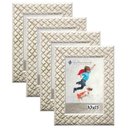 Ver imagem 1 de Kit 4 Molduras Porta Retrato 10X15 3cm Relevo Bege