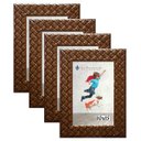 Ver imagem 1 de Kit 4 Molduras Porta Retrato 10X15 3cm Relevo Marrom