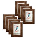 Ver imagem 1 de Kit 8 Molduras Porta Retrato 10X15 3cm Relevo Marrom