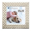 Ver imagem 2 de Kit 8 Molduras Porta Retrato 15x15 3cm Relevo Bege