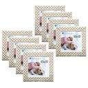 Ver imagem 1 de Kit 8 Molduras Porta Retrato 15x15 3cm Relevo Bege