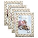 Ver imagem 1 de Kit 4 Molduras Porta Retrato 15x21 3cm Relevo Bege