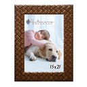 Ver imagem 2 de Kit 6 Molduras Porta Retrato 15x21 3cm Relevo Marrom