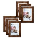 Ver imagem 1 de Kit 6 Molduras Porta Retrato 15x21 3cm Relevo Marrom