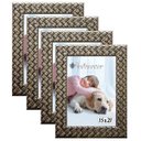 Ver imagem 1 de Kit 4 Molduras Porta Retrato 15x21 3cm Relevo Prateado