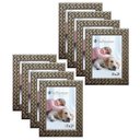 Ver imagem 1 de Kit 8 Molduras Porta Retrato 15x21 3cm Relevo Prateado