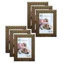 Ver imagem 1 de Kit 6 Molduras Porta Retrato 15x21 3cm Relevo Dourado