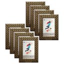 Ver imagem 1 de Kit 8 Molduras Porta Retrato 10X15 3cm Relevo Dourado