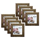 Ver imagem 1 de Kit 8 Molduras Porta Retrato 15x15 3cm Relevo Dourado