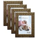Ver imagem 1 de Kit 4 Molduras Porta Retrato 15x21 3cm Relevo Dourado
