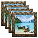 Ver imagem 1 de Kit 4 Molduras Porta Retrato 20x20 3cm Relevo Dourado