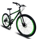 Ver imagem 3 de Bicicleta Aro 29 Quadro 17 Aço Freio a Disco Mecânico 21 Marchas - Dropp - Preto/Verde