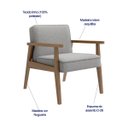 Ver imagem 4 de Poltrona Decorativa Julia tecido Cinza Madeira Nogueira Nobre Kit 2 Unidades Poltronas do Sul