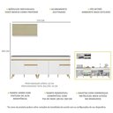 Ver imagem 4 de Armário de Cozinha Compacta 270cm Veneza Multimóveis V2077 Branco/Dourado