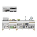 Ver imagem 6 de Armário de Cozinha Compacta 270cm Veneza Multimóveis V2077 Branco/Dourado