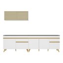 Ver imagem 7 de Armário de Cozinha Compacta 270cm Veneza Multimóveis V2077 Branco/Dourado