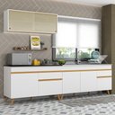 Ver imagem 3 de Armário de Cozinha Compacta 270cm Veneza Multimóveis V2077 Branco/Dourado