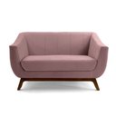 Ver imagem 2 de Sofá 2 Lugares Odeon D07 140cm Base Madeira Veludo Rosa - D’Rossi