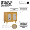 Ver imagem 5 de Bancada Barbearia em Madeira Maciça Deltan 2 Portas em Telinha - Imbuia