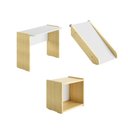 Ver imagem 1 de Kit Infantil Escrivaninha, Escorregador e Nicho Petit Casatema MadeiraOriginals Natural/Branco