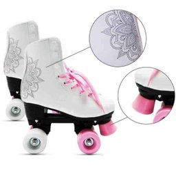 Patins Retrô 4 Rodas Roller Feminino Tamanho 32 Classico Branco (DMR5167 / R32) - 3 Patins Retrô 4 Rodas Roller Feminino Tamanho 32 Classico Branco (DMR5167 / R32) - 3