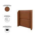 Ver imagem 2 de Cabeceira Solteiro Estofada Ideal para Cama Box 100cm Corino - Avelã Camel